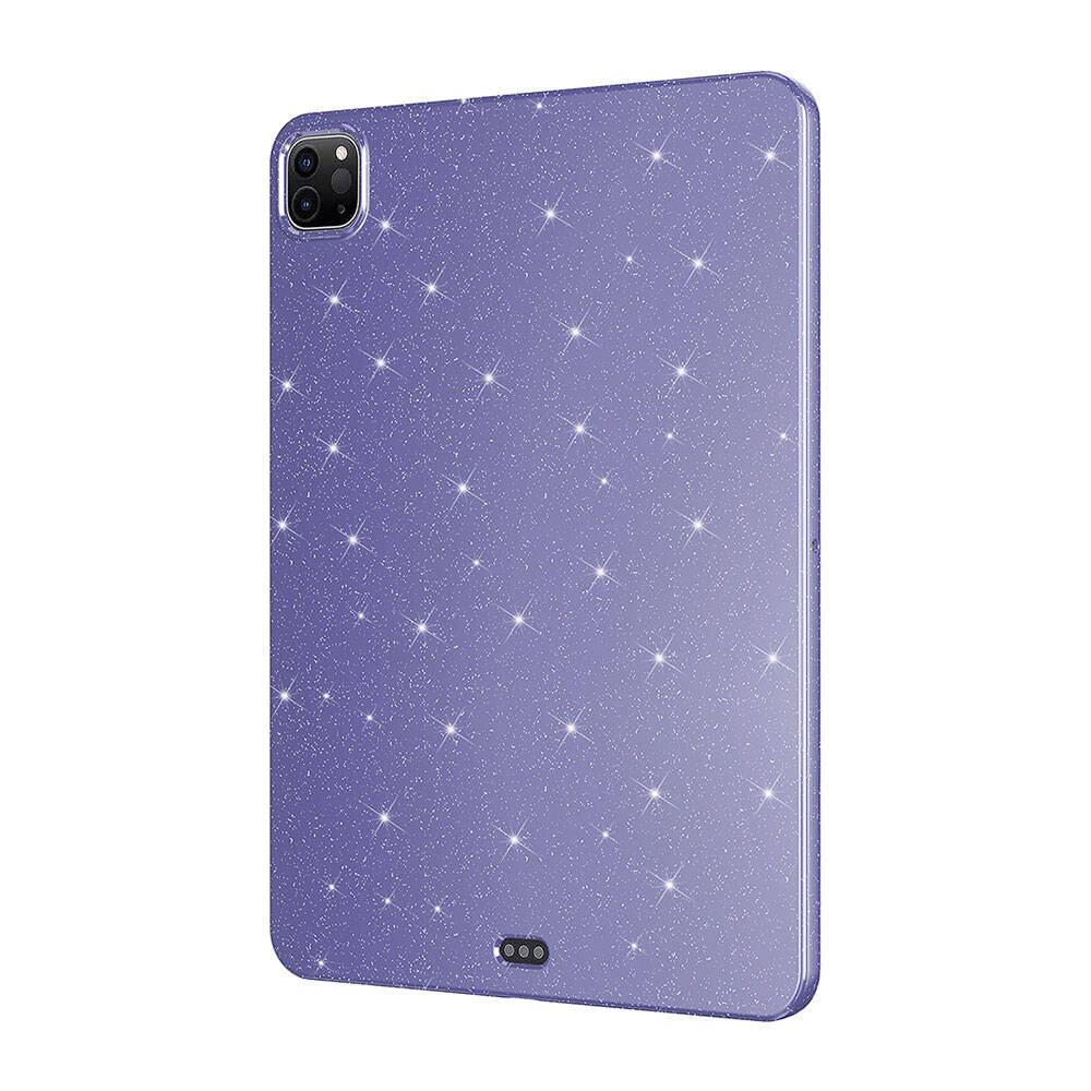 iPad Pro 11 2022 M2 Simli Parlak Görünümlü Zore Tablet Koton Kılıf Pembe Koyu