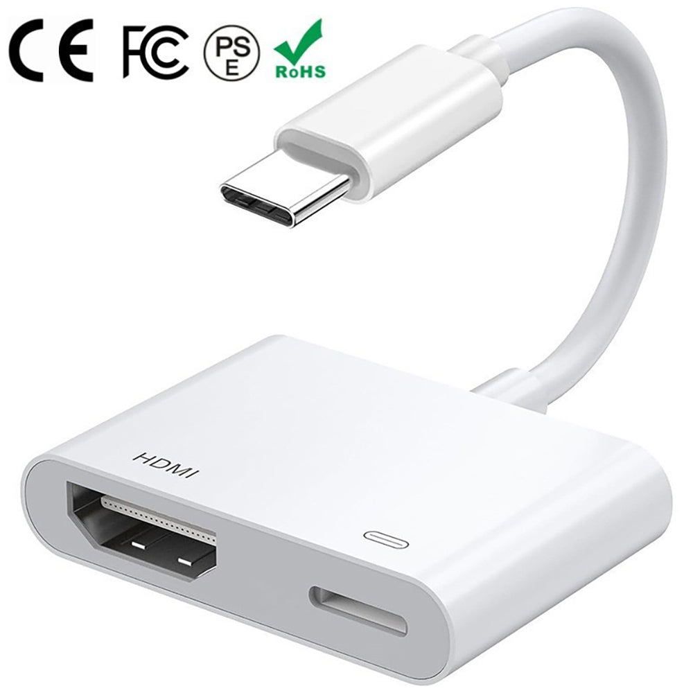 Zore Type-C to Type-C PD100W + HDMI 4K@30Hz 2in1 Adaptör Beyaz