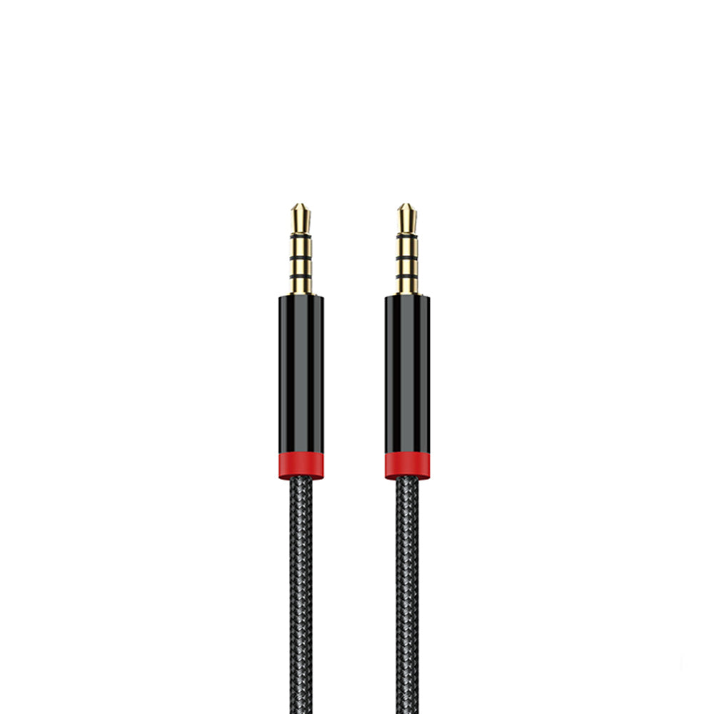 Zore AU-707 Örgü Tasarımlı Aux Audio Kablo 3.5mm 1m Siyah
