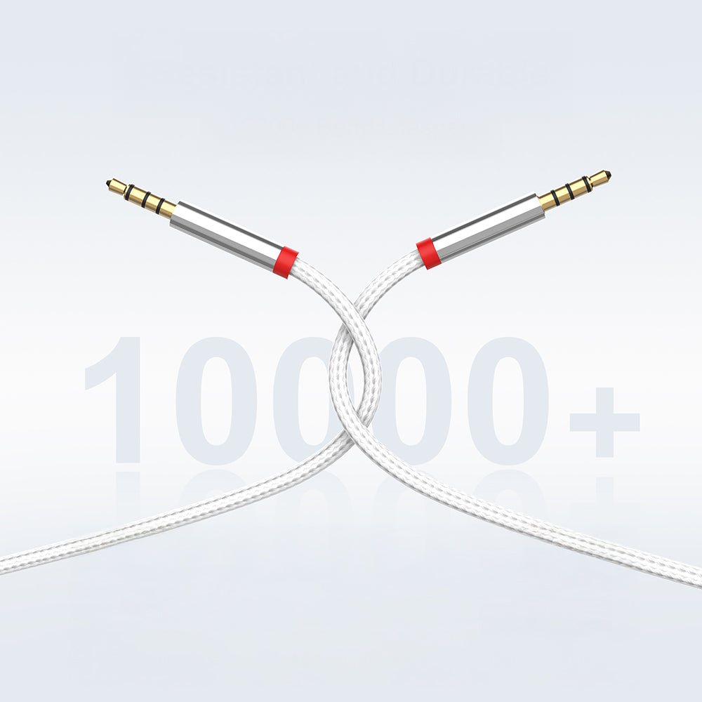 Zore AU-708 Örgü Tasarımlı Aux Audio Kablo 3.5mm 3m Beyaz