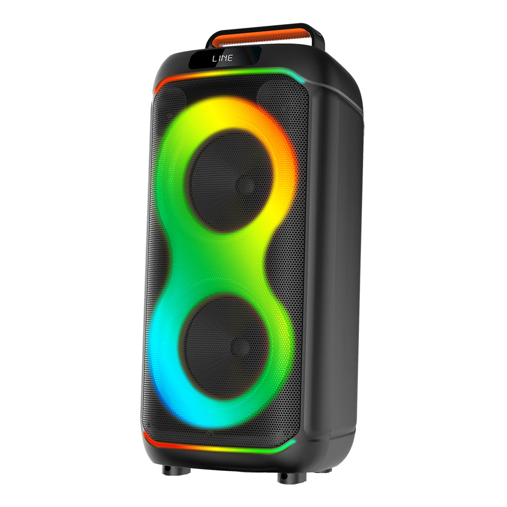 Zore GD-2608 Dijital LED Göstergeli FM Radyolu Mikrofonlu RGB TWS Çift 6.5 inç Stereo Bass Kablosuz Karaoke Hoparlör Siyah