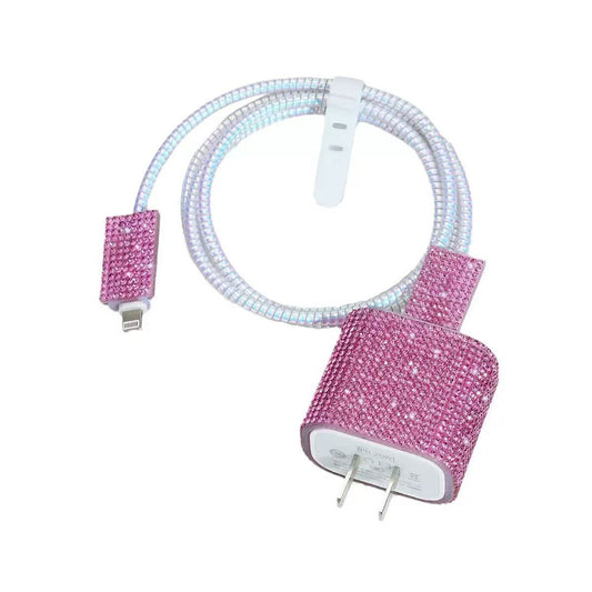 Zore Taşlı Şarj Aleti Koruyucu 4in1 Set Rose Gold
