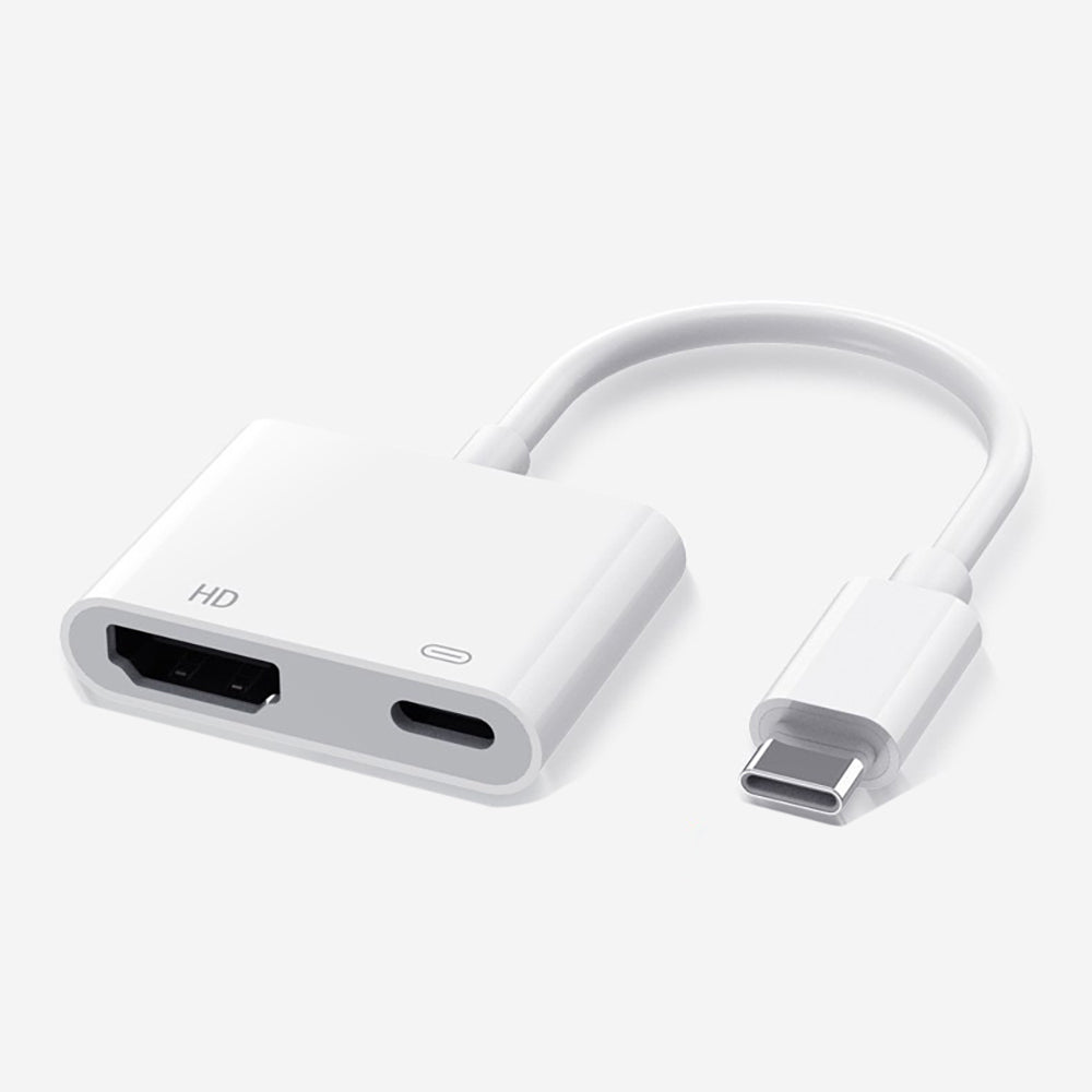 Zore Type-C to Type-C PD100W + HDMI 4K@30Hz 2in1 Adaptör Beyaz