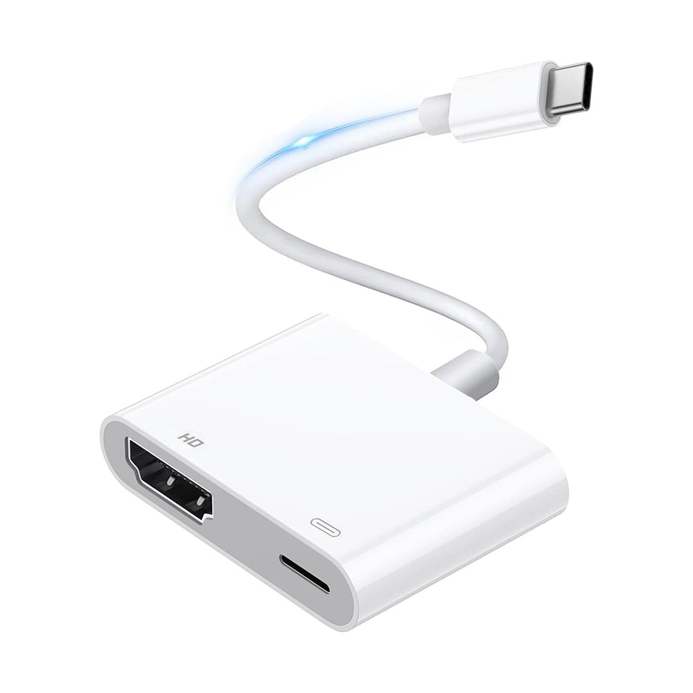 Zore Type-C to Type-C PD100W + HDMI 4K@30Hz 2in1 Adaptör Beyaz